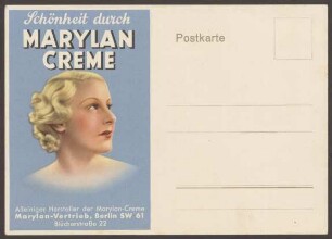 Werbepostkarte "Marylan-Vertrieb“, Blücherstraße 22