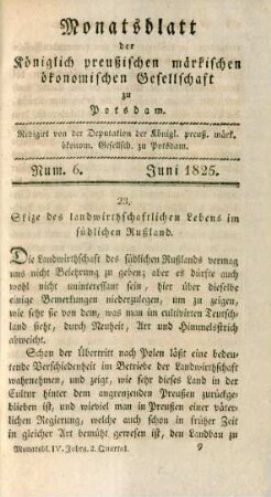 Num. 6. Juni 1825.