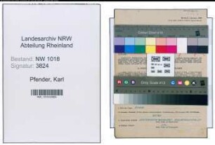 Entnazifizierung Karl Pfender , geb. 13.06.1897 (Kaufmaennischer Angestellter)