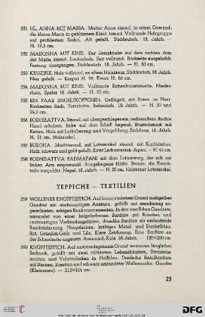 Teppiche – Textilien (Nr. 259-290)