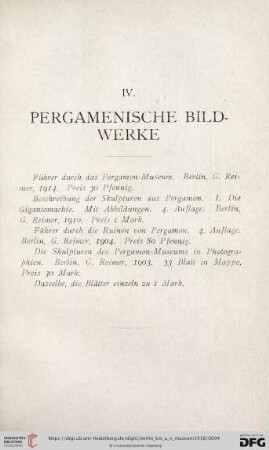 IV. Pergamenische Bildwerke