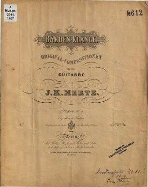 Barden-Klänge : Original-Compositionen für die Guitarre ; 13tes Werk, 1. An Malvina