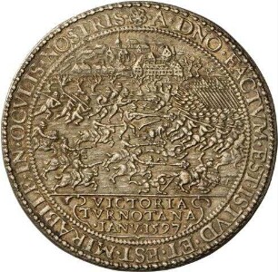 Medaille auf den Sieg des Moritz von Oranien bei Turnhout 1597