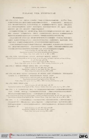 Falsae vel Svspectae (No. 2020 - 2081)