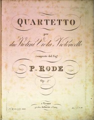 Quartetto per due violini, viola e violoncello : op. 11