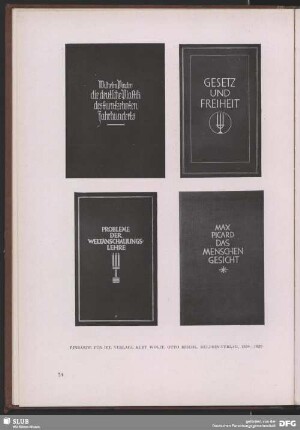 Gestaltung verschiedener Buchumschläge für die Verlage Kurt Wolff, Otto Reichl, Delphin-Verlag
