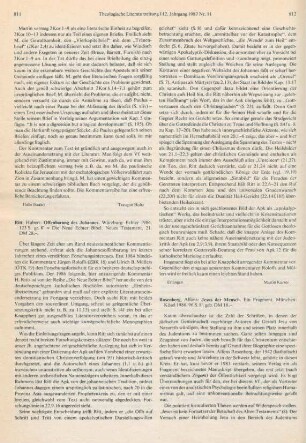 811-812 [Rezension] Ritt, Hubert, Offenbarung des Johannes