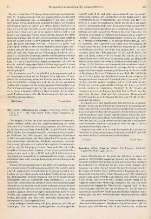 811-812 [Rezension] Ritt, Hubert, Offenbarung des Johannes