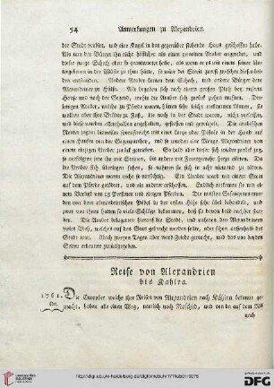 Reise von Alexandrien bis Kahira