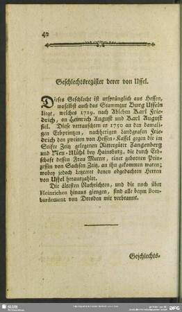 Geschlechtsregister derer von Uffel