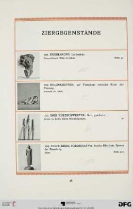 Ziergegenstände (Nr. 105-119)