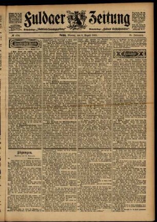 Ausgabe vom Montag, den 03. August 1903.