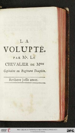 La volupté par Mr. Le Chevalier de M**