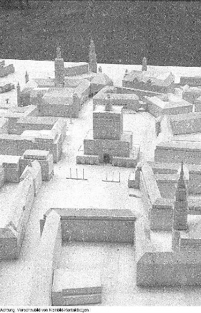 Dresden. Stadtmodell: Modell des Zentrums Dresdens in den Wiederaufbauvorstellungen vom Stadtarchitekten Kurt W. Leucht, 1952