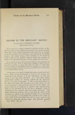 Reform in the Merchant Service