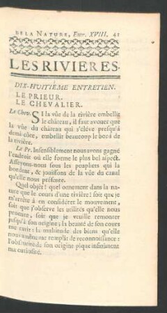 Dix-huitième Entretien. Les Rivieres.