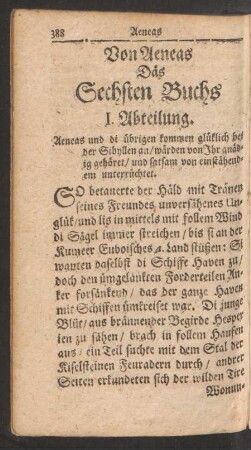 Von Aeneas Däs Sechsten Buchs ...