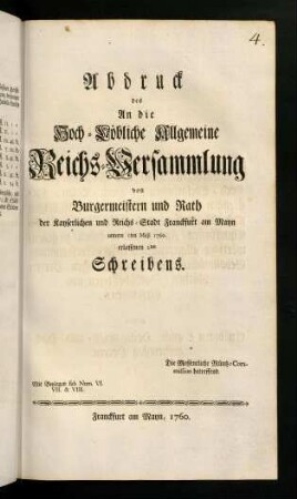 1-26, Abdruck des andern Schreibens