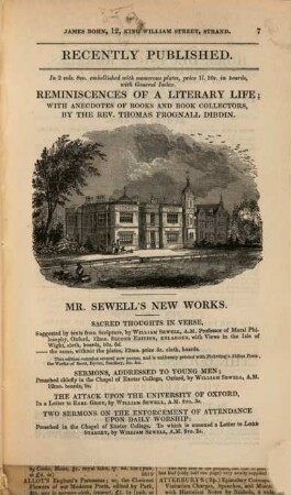 List of books published by James Bohn, 12, King William Street, Strand : January 1839