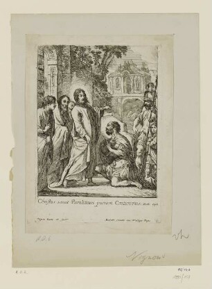 Christus sanat Paraliticum puerum Centurionis, Blatt 3 der Folge "Les Miracles de N. S. Jésus-Christ"