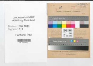 Entnazifizierung Paul Hanfland , geb. 04.07.1897 (Dachdecker)