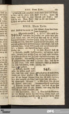XXII. Vom Tode.