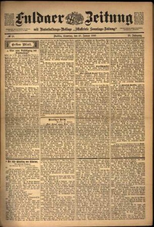 Erste Ausgabe vom Samstag, den 29. Januar 1898.