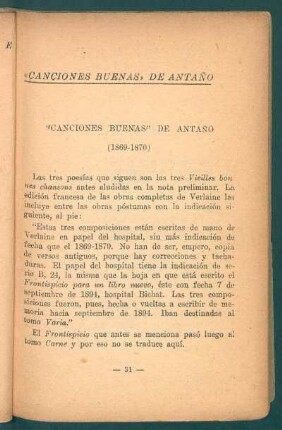 "Canciones buenas" de Antaño