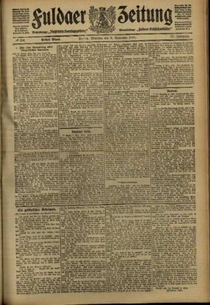 Erste Ausgabe vom Dienstag, den 08. November 1910.