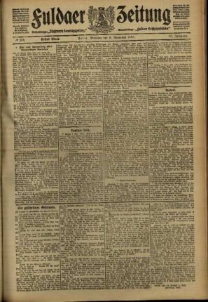 Erste Ausgabe vom Dienstag, den 08. November 1910.