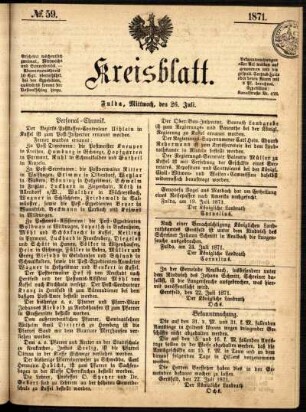 Ausgabe vom Mittwoch, den 26. Juli 1871.
