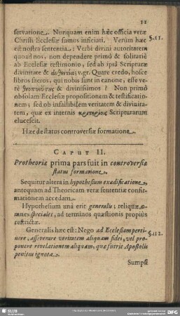 Caput II. Protheoriae prima pars fuit in controversiae status formatione