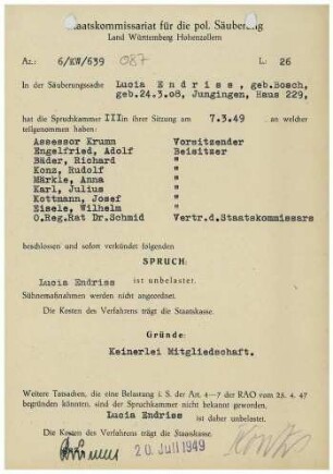 Endriss, Lucia, geb. Bosch