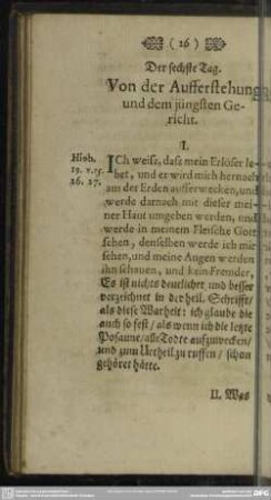 Der sechste Tag. Von der Aufferstehung und dem jüngsten Gericht