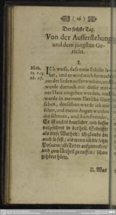 Der sechste Tag. Von der Aufferstehung und dem jüngsten Gericht
