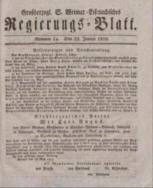 Nr. 14 : 22. Junius 1819