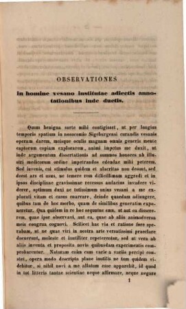 Observationes et adnotationes quaedam de vesania