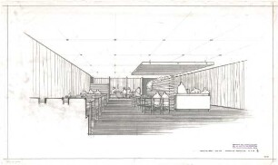 Schneider - Esleben, Paul; Düsseldorf, ARAG - Platz 1 (ehem. Brehmstr. 110); ARAG - Stufenhochhaus, Allgemeine Versicherungs-AG, Hauptverwaltung - Flachbau: Restaurant (Perspektive)