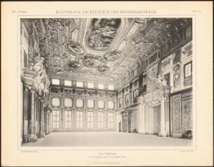 Rathaus, Augsburg: Innenansicht Goldener Saal (aus: Blätter für Architektur und Kunsthandwerk, 16. Jg., 1903, Tafel 43)
