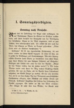 1-4, Sonntag nach Neujahr