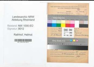 Entnazifizierung Helmut Rathhof, geb. 07.07.1910 (Finanzsekretaer)