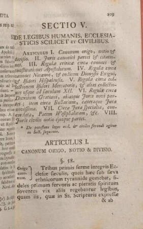 Sectio V. De Legibus Humanis, Ecclesiasticis Scilicet Et Civilibus.