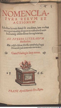Nomenclatura Rerum et actionum