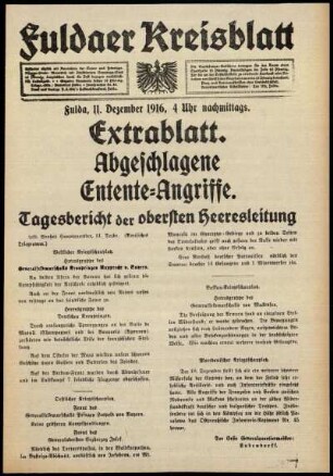 Ausgabe vom Montag, den 11. Dezember 1916.