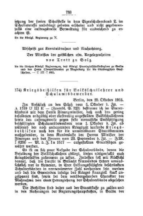 Kriegsbeihilfen für Volksschullehrer und Schulamtsbewerber : [E. Öffentliches Volksschulwesen]