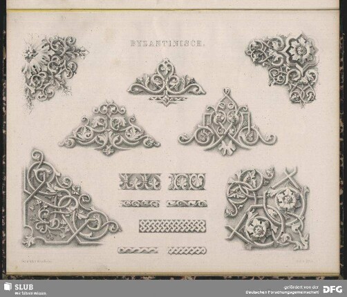 byzantinische Ornamente zu Zimmer-Decorationen