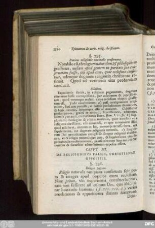 Caput III. De Religionibus Falsis, Christianae Oppositis.
