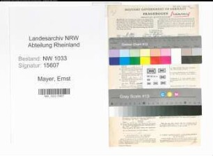 Entnazifizierung Ernst Mayer , geb. 10.07.1907 (Kaufmann)