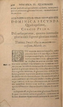 Dominica Secvnda Quadragesimae, Concio Prima [- Concio Qvinta.]