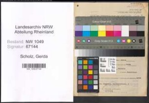 Entnazifizierung Gerda Scholz , geb. 24.09.1911 (Lehrerin)